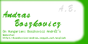 andras boszkovicz business card